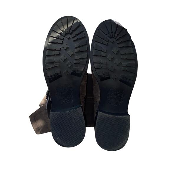 Vince Camuto Suede Moto Biker Boots Women’s 6M Gray Buckle Strap Block Heel - Picture 10 of 10